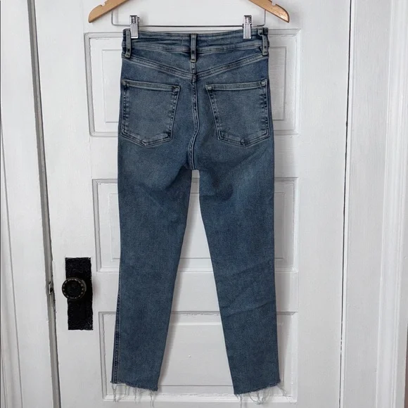 FREE PEOPLE SIERRA HIGH RISE SKINNY JEANS RAW HEM - Picture 5 of 11